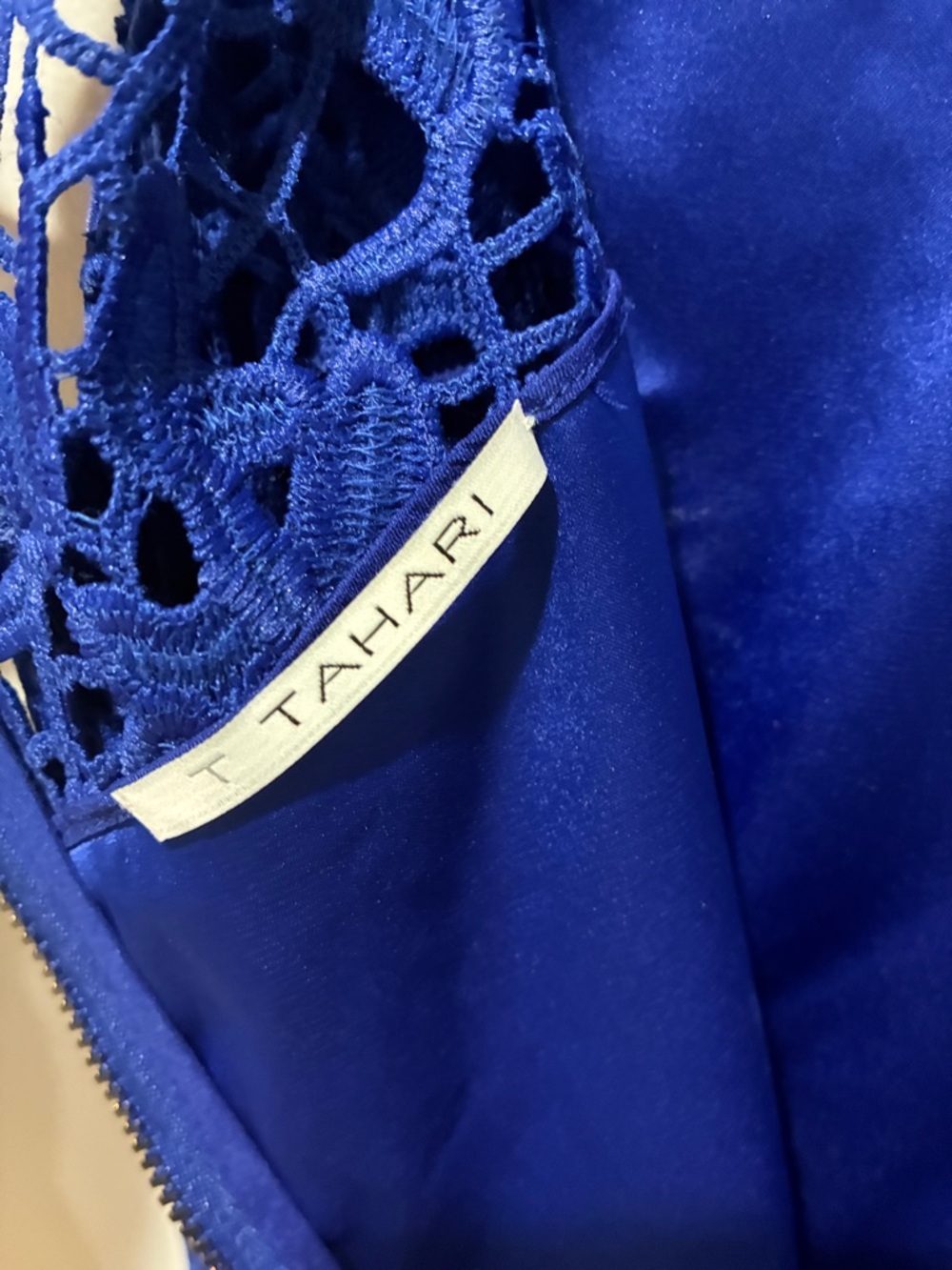 T Tahari Royal Blue Lace Midi Dress - Picture 5 of 5
